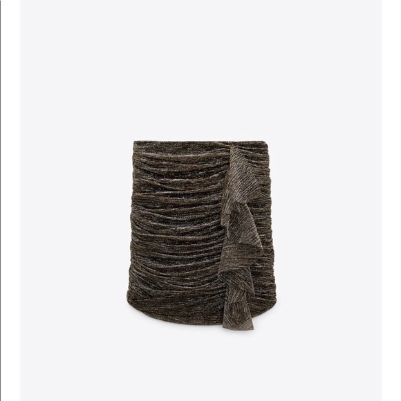 Zara Gold Thread Mini Skirt Size Medium NWOT New Without Tags - Picture 11 of 16